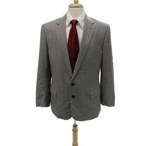 Ralph Lauren Black Label Mens Gray Plaid Wool Blazer Size 44